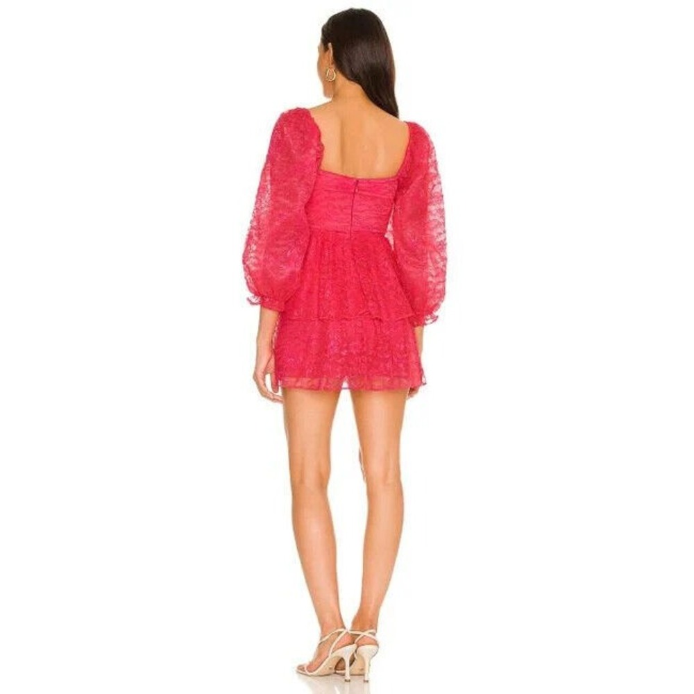 NEW Majorelle x Revolve Brielle Lace Blouson Sleeve Mini Dress Pink XL Date Nite - Picture 8 of 12